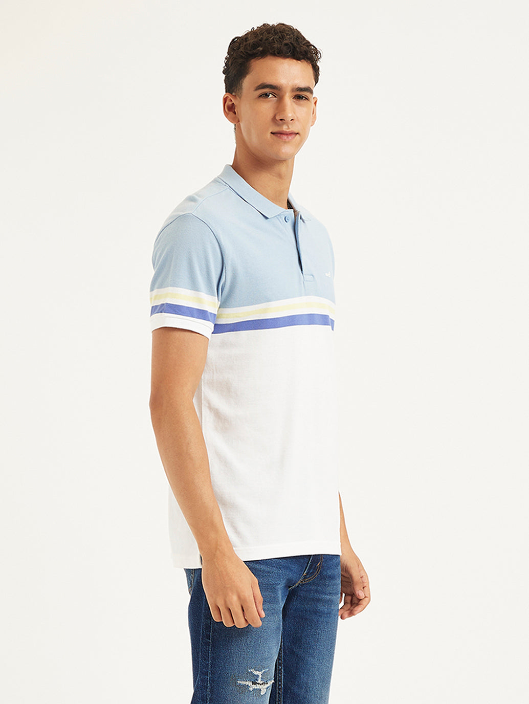 Men's Colorblock Slim Fit Polo T-Shirt