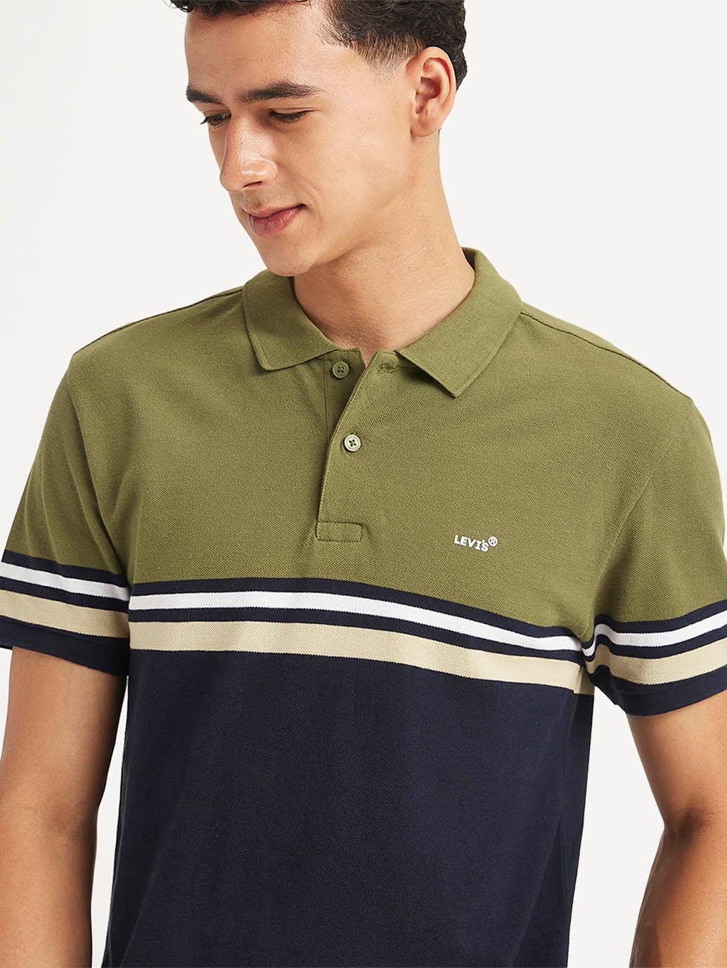 Men's Colorblock Slim Fit Polo T-Shirt