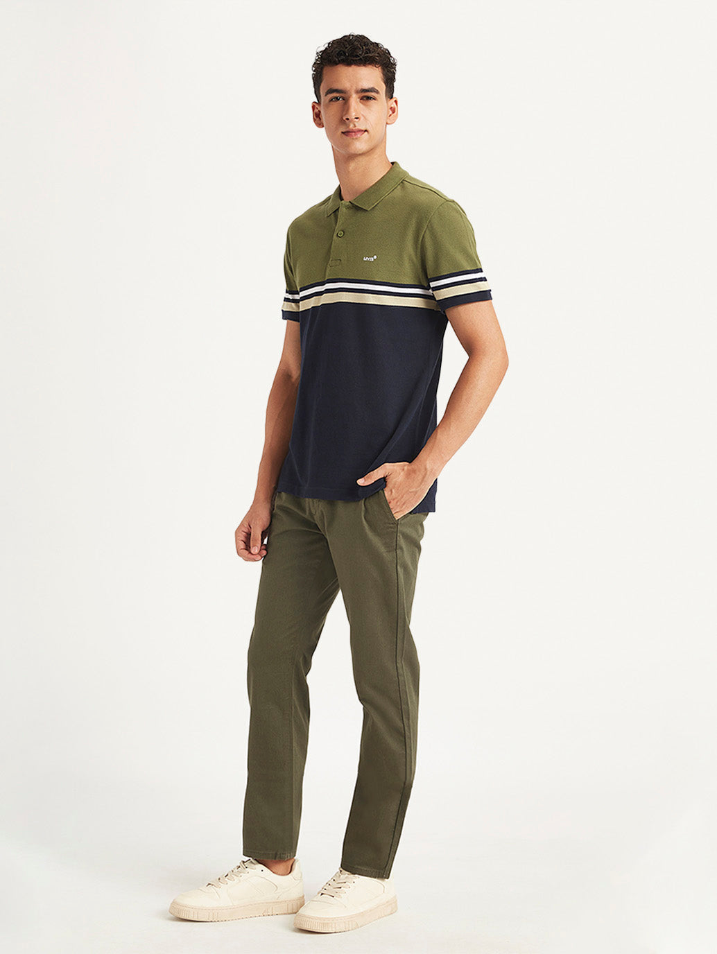 Men's Colorblock Slim Fit Polo T-Shirt