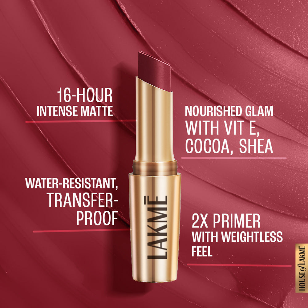 Lakmē 9to5 Powerplay Priming Matte Lipstick