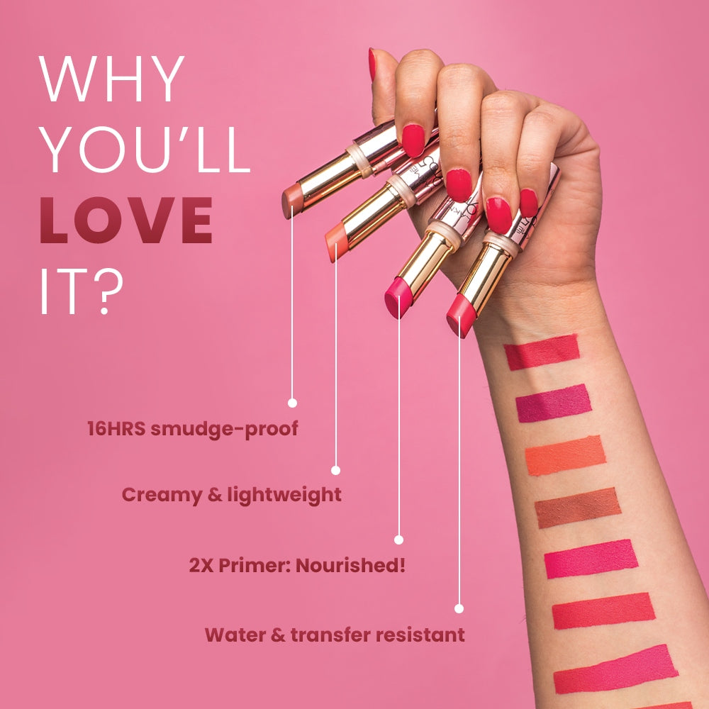 Lakmē 9to5 Powerplay Priming Matte Lipstick