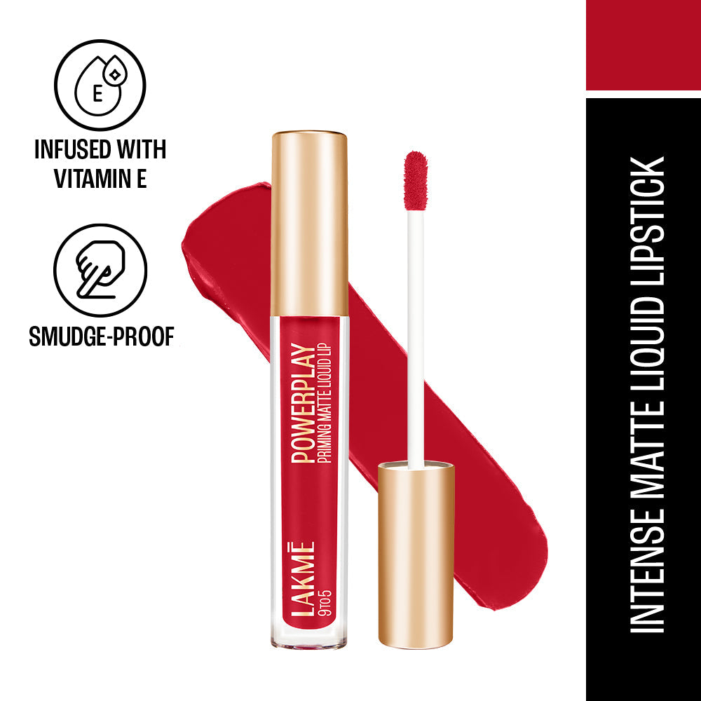 Lakmē 9to5 Powerplay Priming Matte Liquid Lip