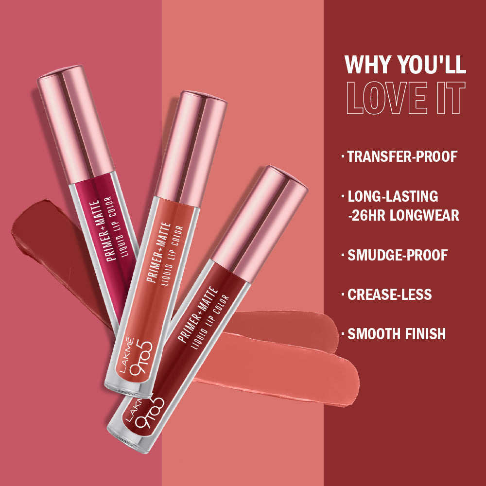 Lakmē 9to5 Powerplay Priming Matte Liquid Lip