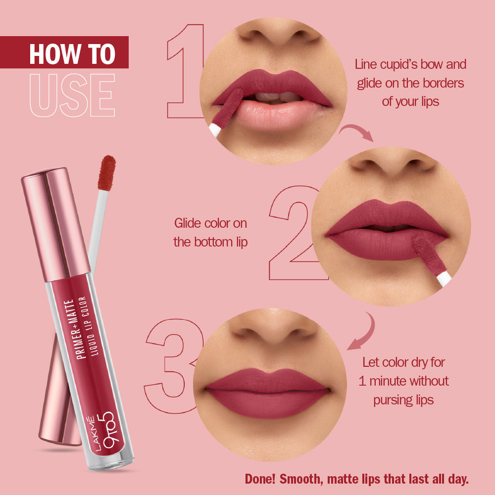 Lakmē 9to5 Powerplay Priming Matte Liquid Lip
