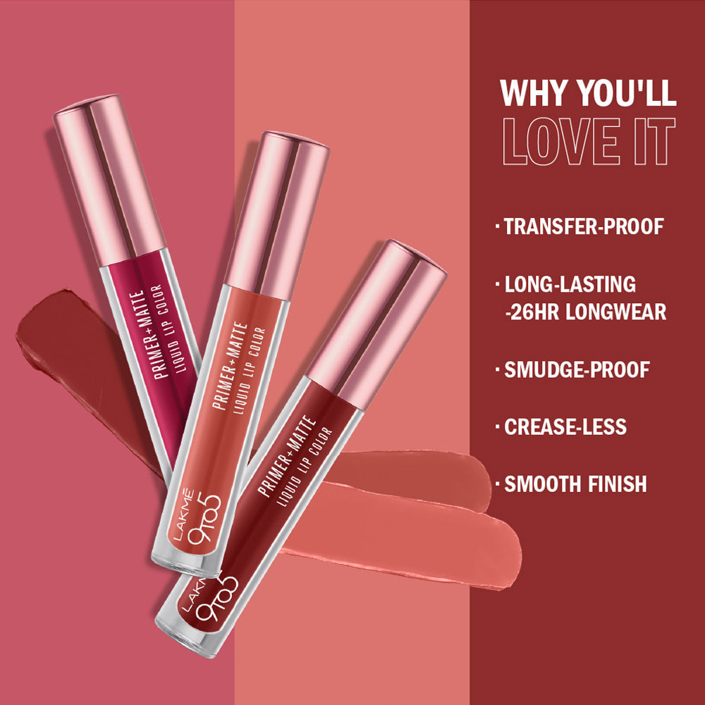Lakmē 9to5 Powerplay Priming Matte Liquid Lip