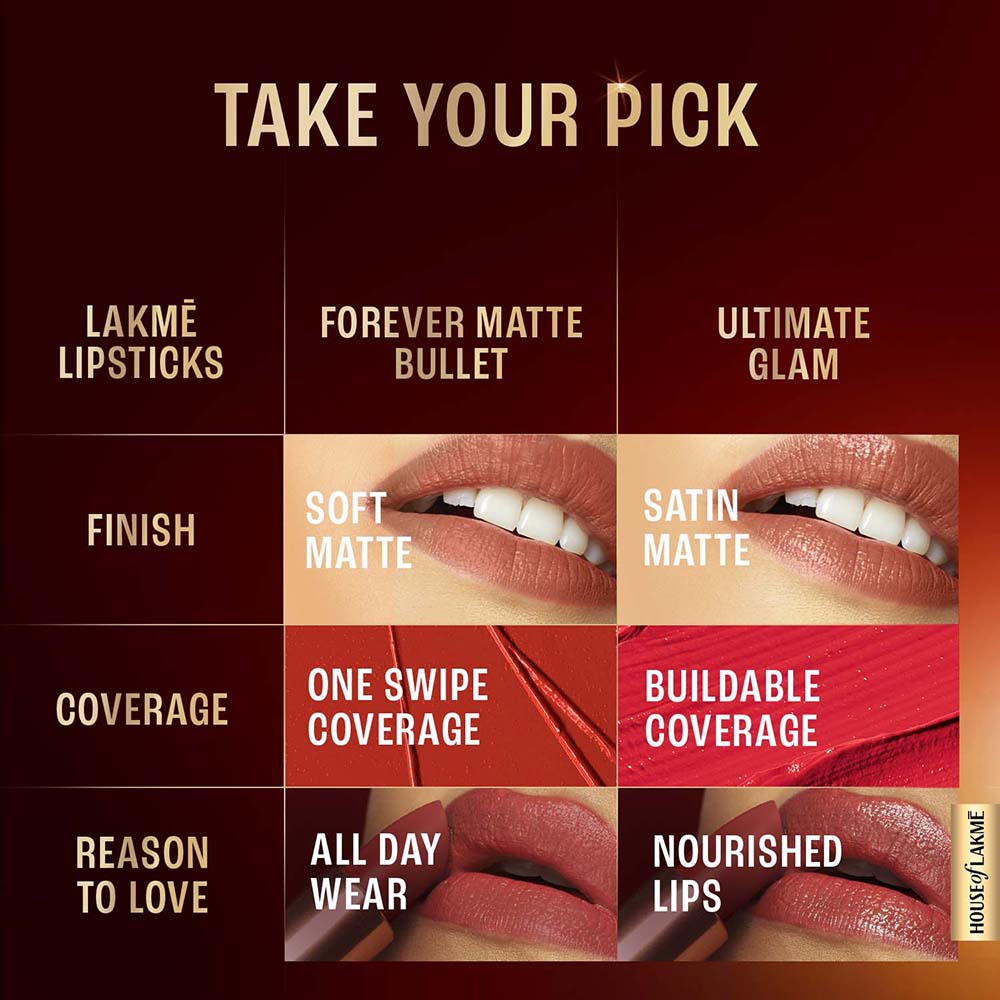 Lakmē Ultimate Glam Satin Matte Lipstick