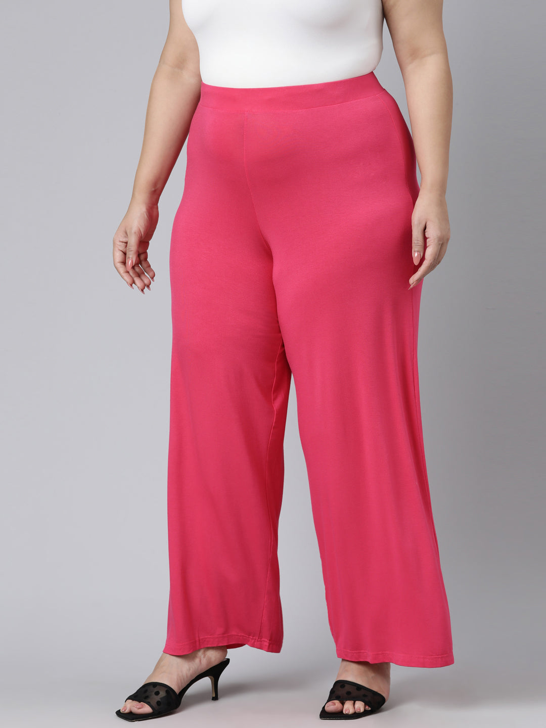 Young Fuchsia Viscose Knit Palazzo