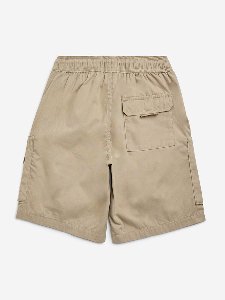 Y&F Kids Taupe Cargo-Style Mid-Rise Cotton-Blend Shorts