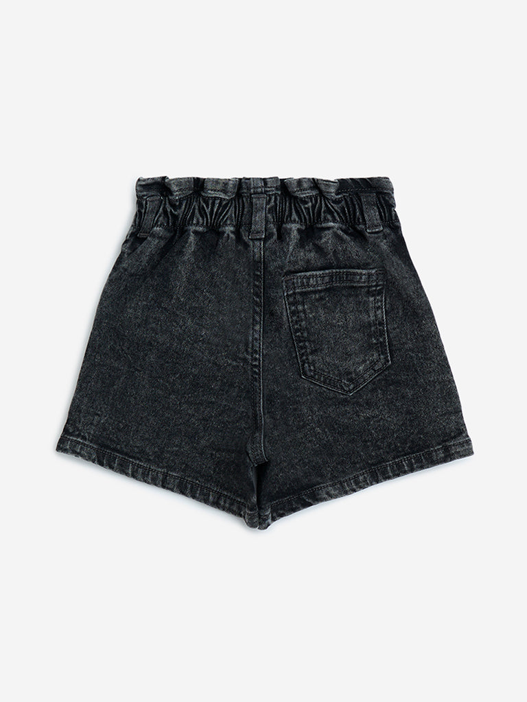 HOP Kids Charcoal Mid-Rise Denim Shorts