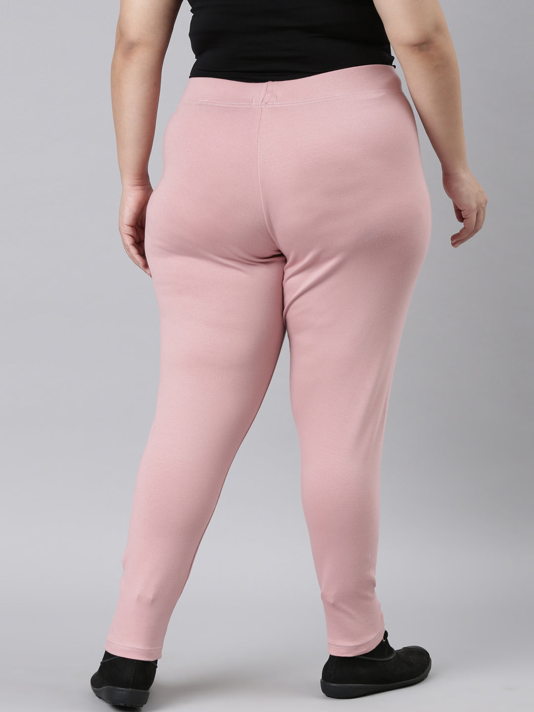 Baby Pink Cotton Stretch Ribbed warm Leggings