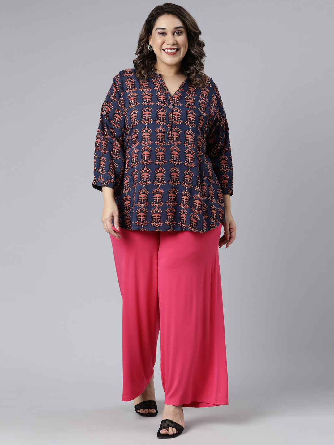 Young Fuchsia Viscose Knit Palazzo