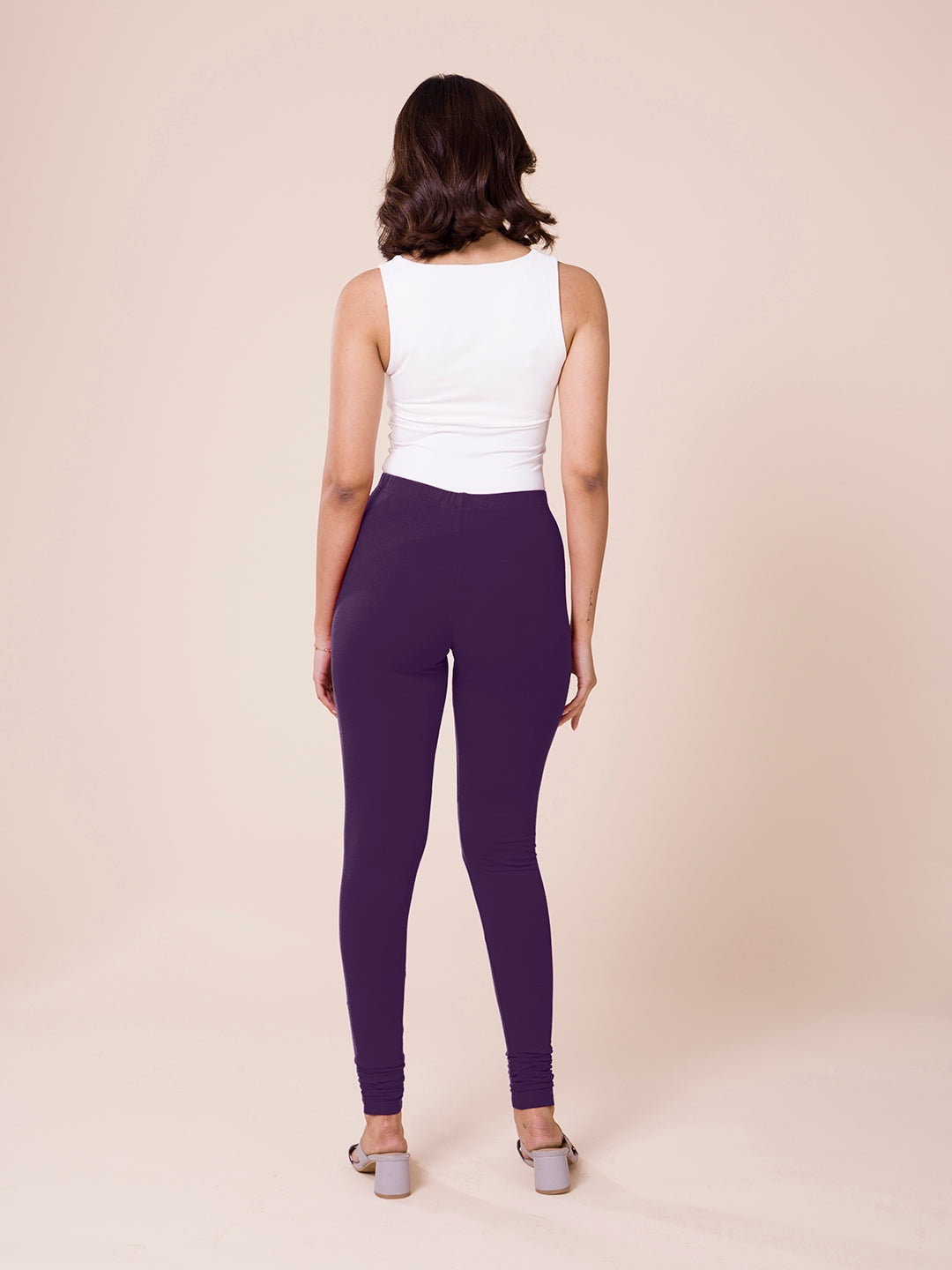 Black Currant Cotton Stretch Churidar