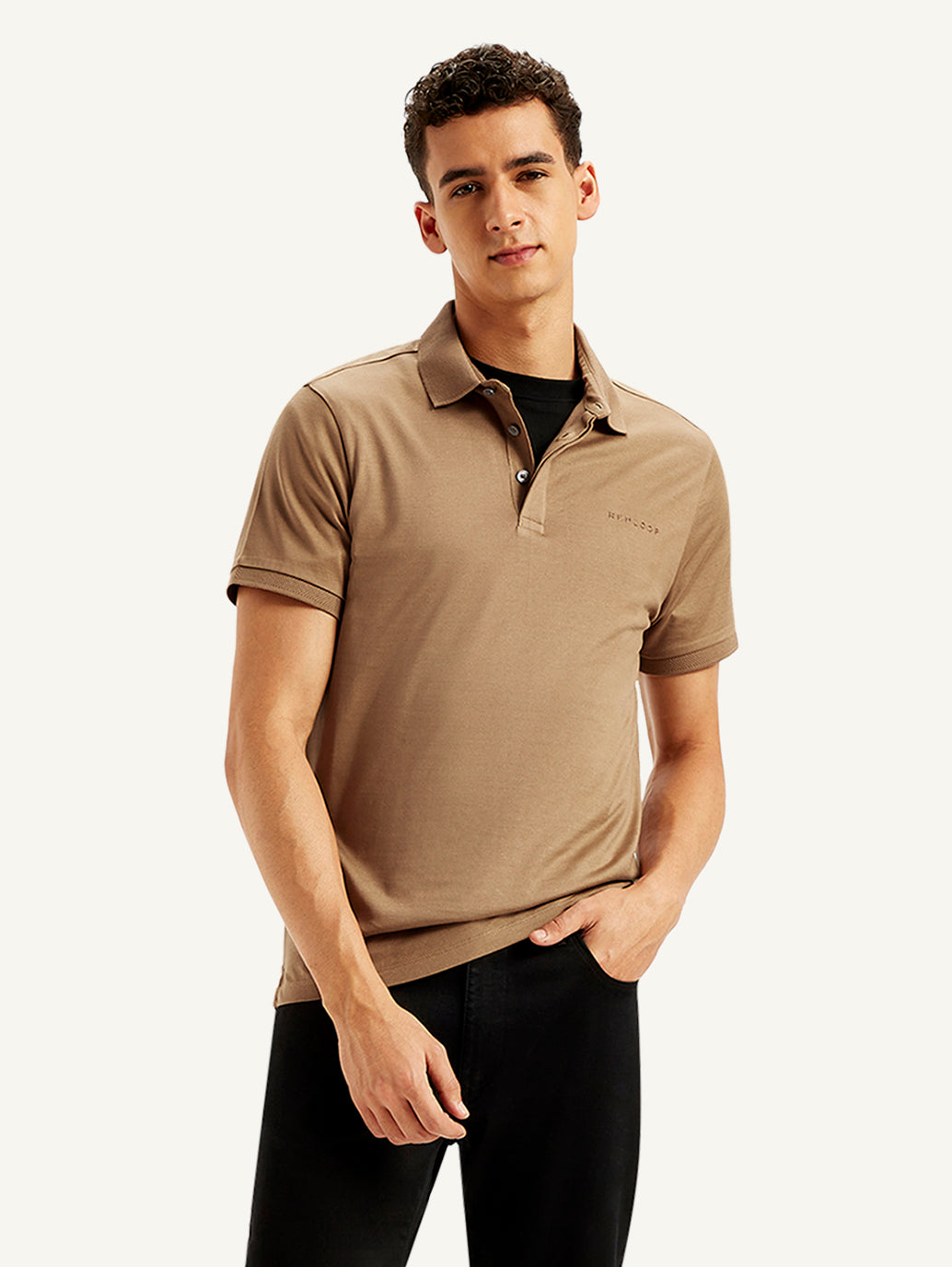 Men's Solid Slim Fit Polo T-Shirt