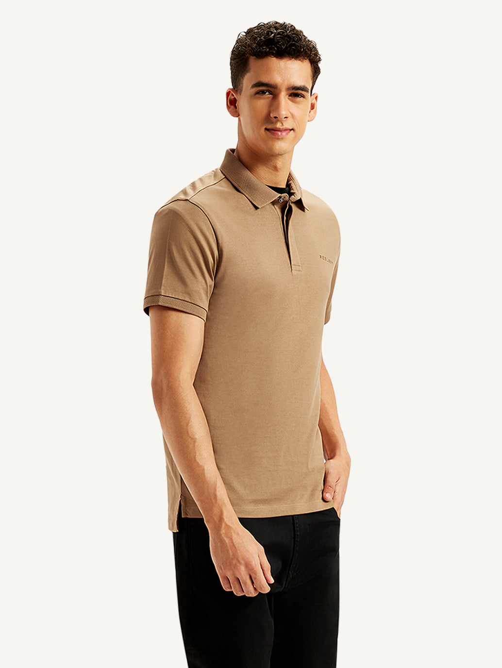 Men's Solid Slim Fit Polo T-Shirt
