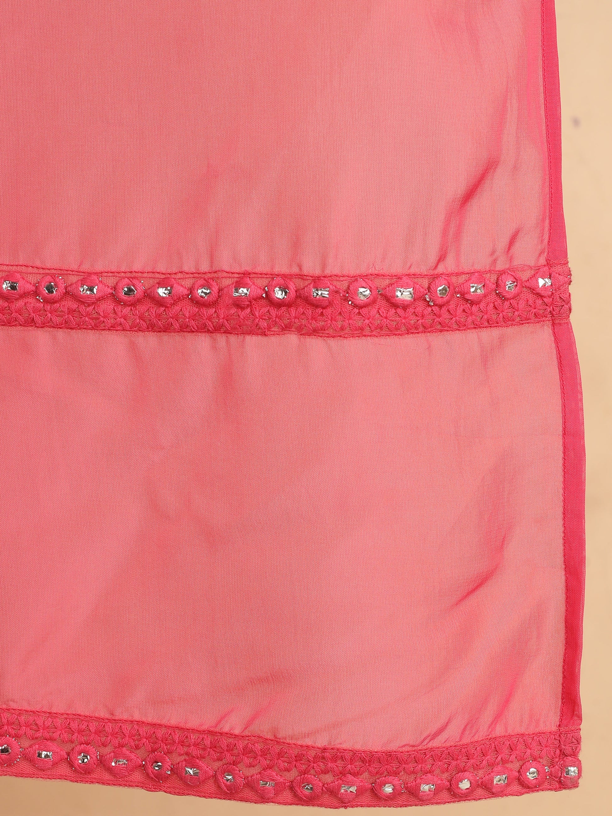 Fuchsia Animal Print Flared Kurta With Dupatta