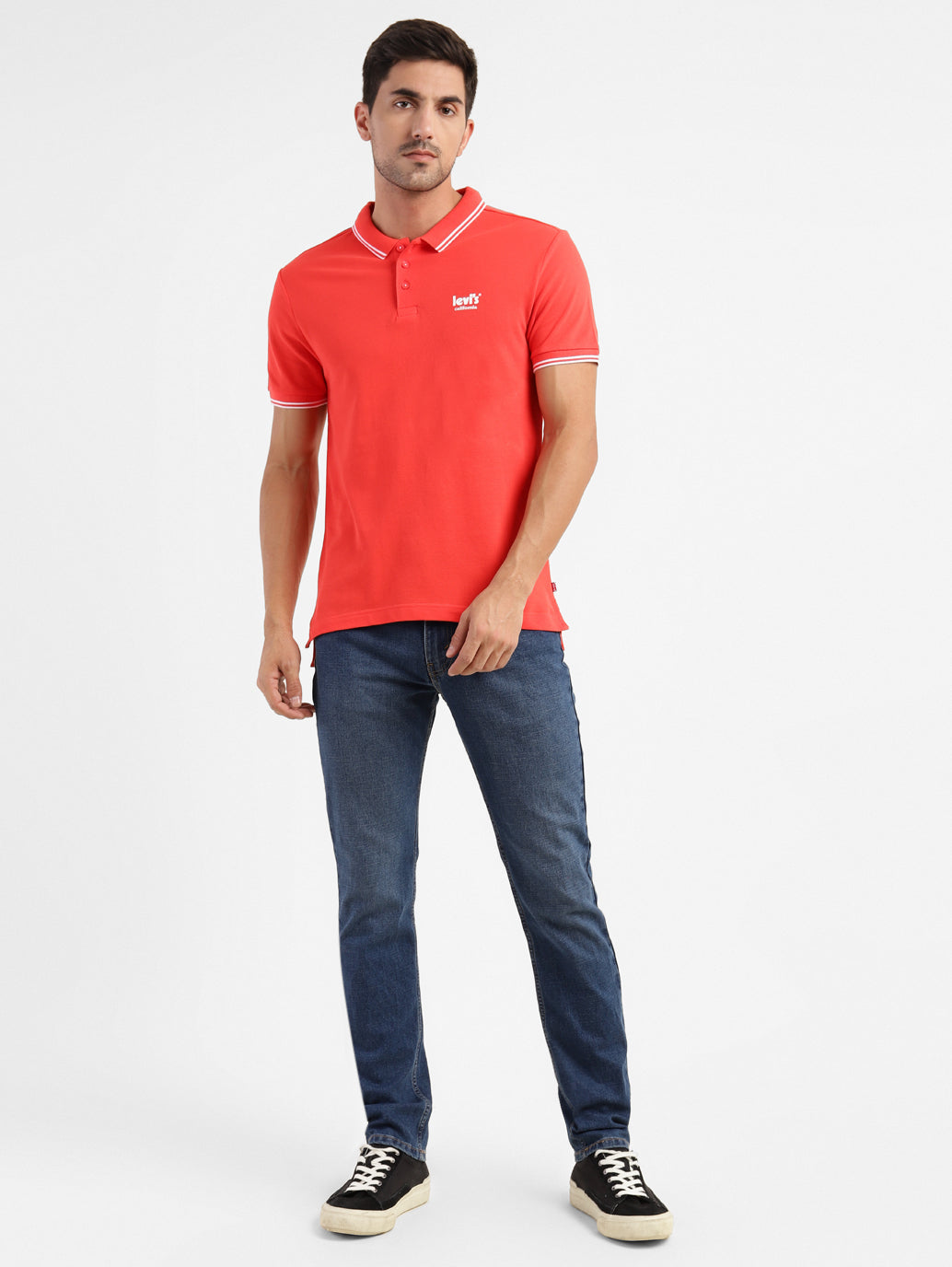 Men's Solid Polo T-shirt Red