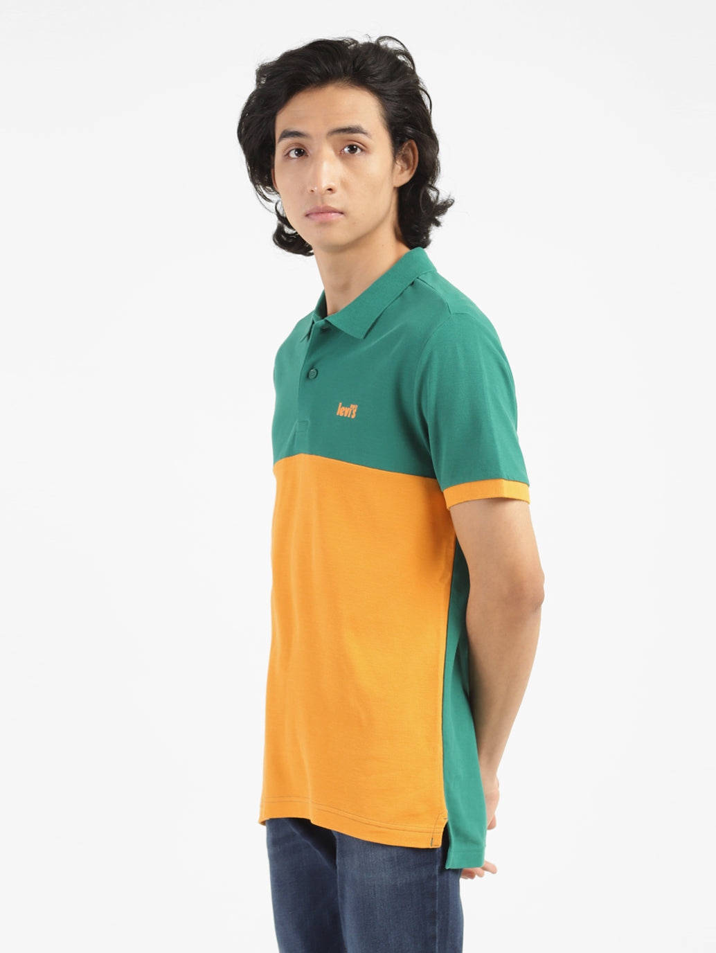 Men's Yellow Polo Collar T-Shirt