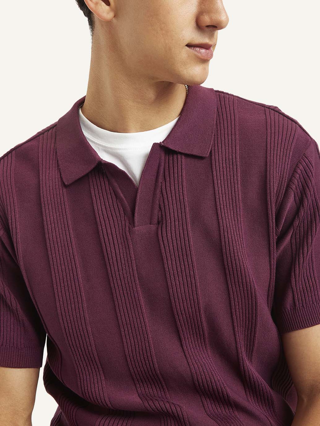 Men's Striped Slim Fit Polo T-Shirt