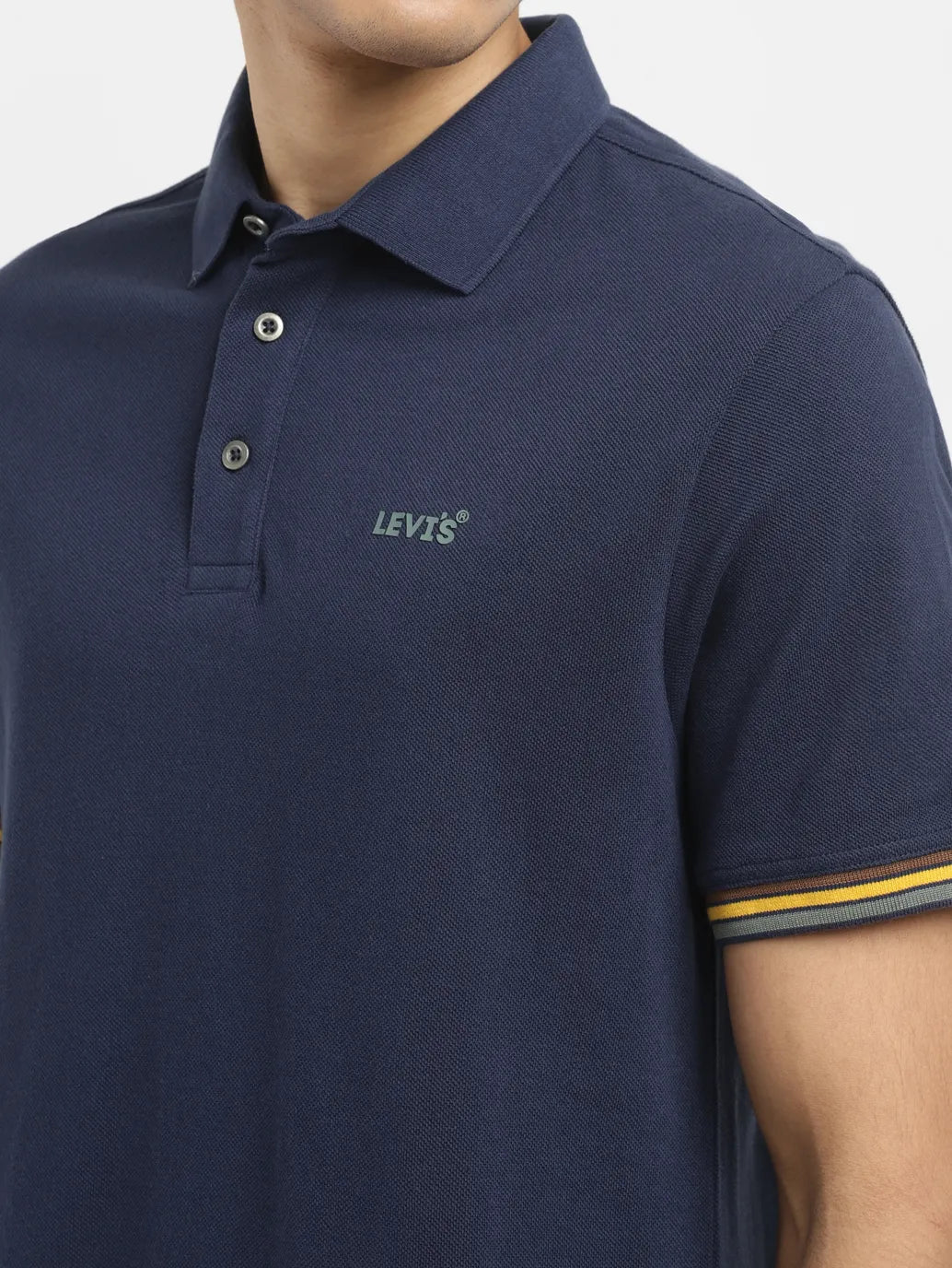 Men's Solid Slim Fit Polo T-shirt