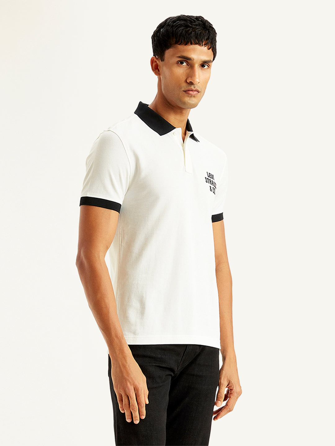 Men's Brand Logo Slim Fit Polo T-Shirt