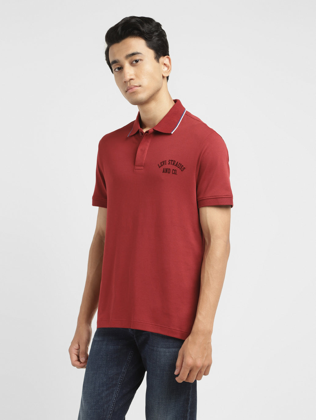 Men's Solid Slim Fit Polo T-shirt