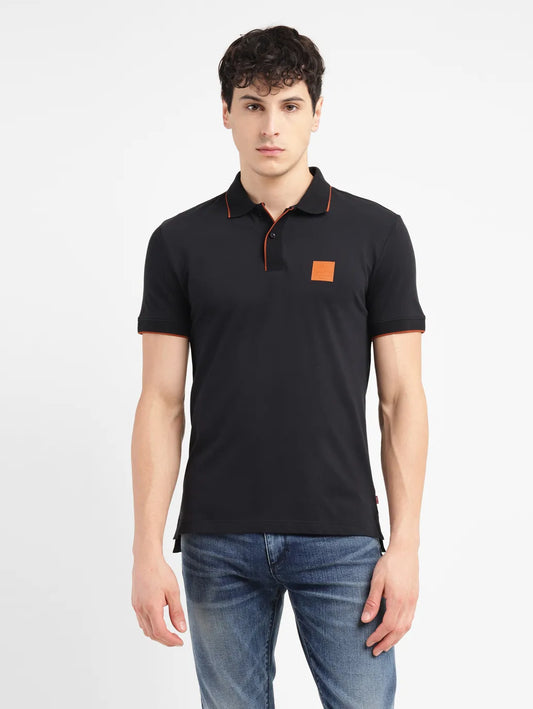 Men's Solid Slim Fit Polo T-shirt