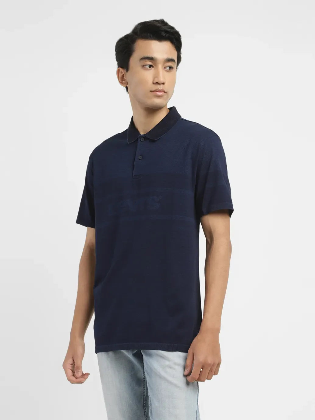 Men's Brand Logo Slim Fit Polo T-shirt