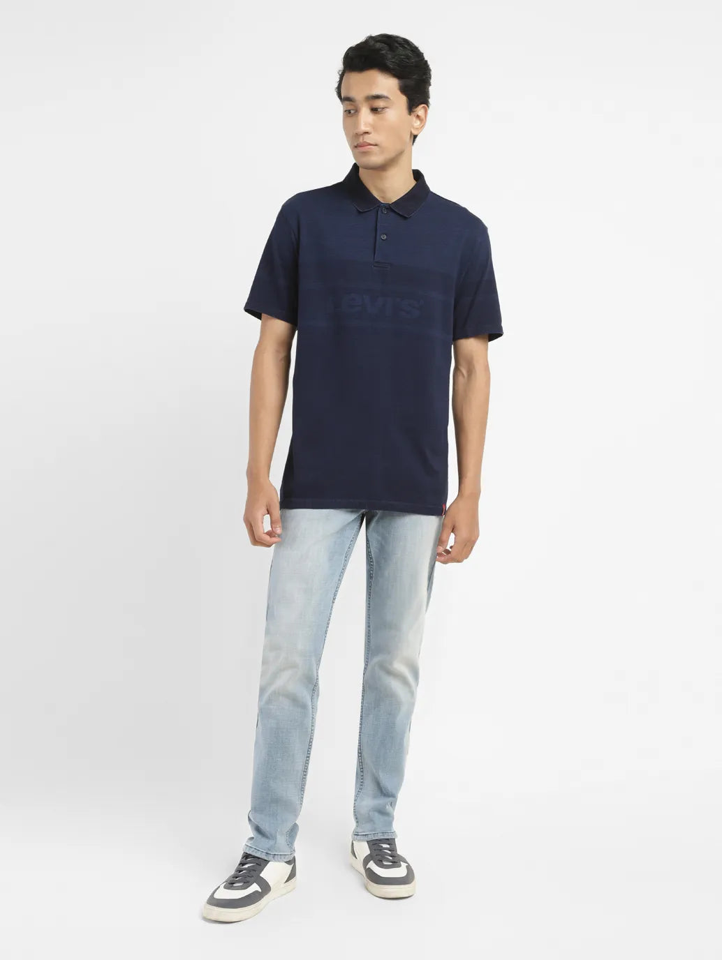 Men's Brand Logo Slim Fit Polo T-shirt