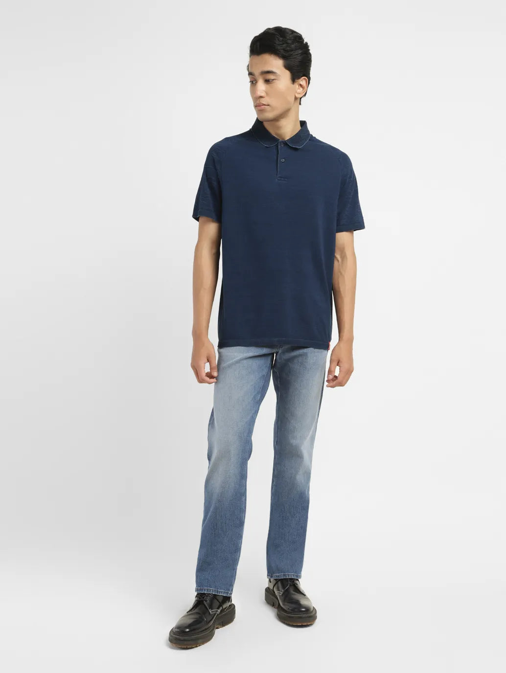 Men's Brand Logo Slim Fit Polo T-shirt