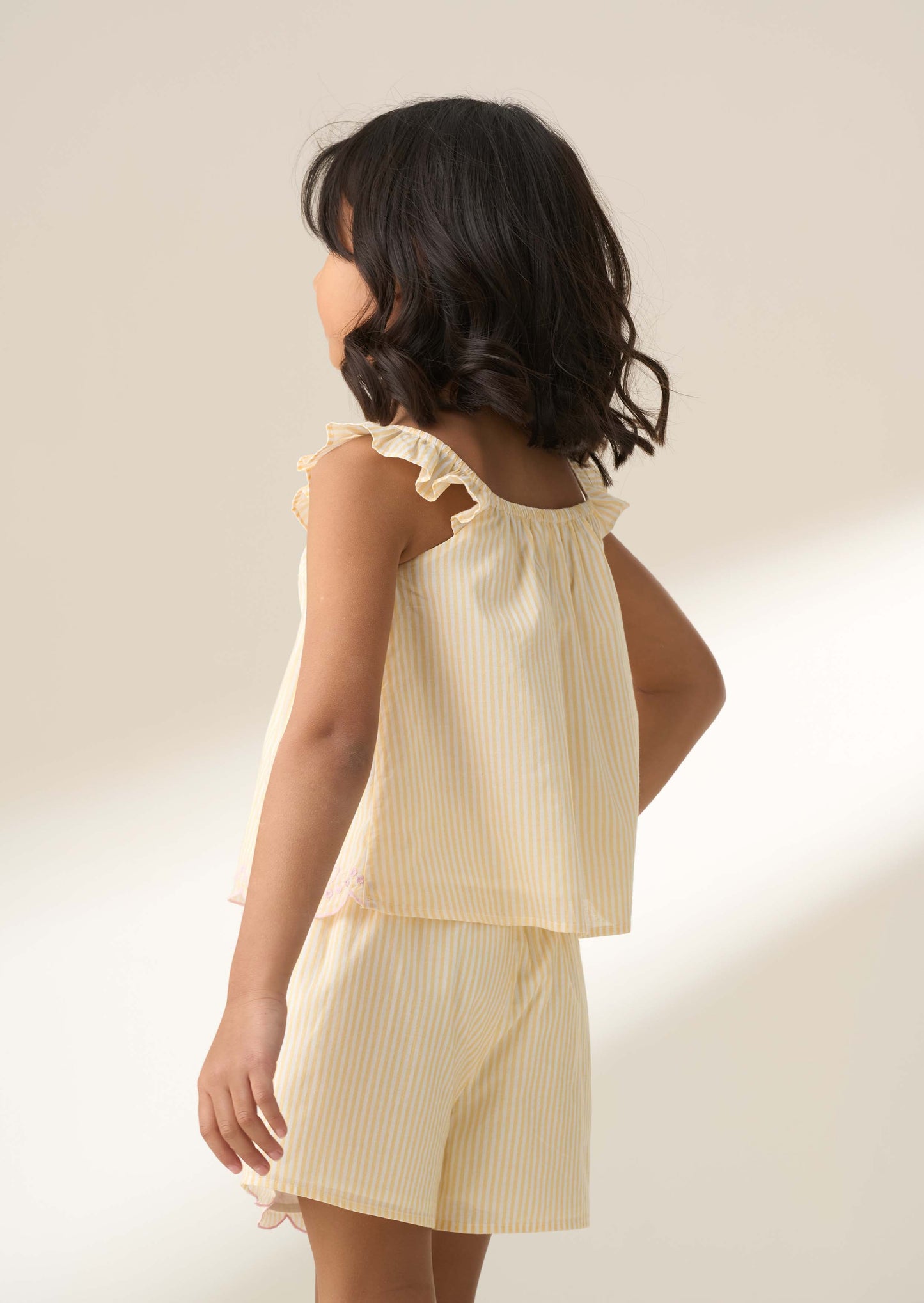 Alba Yellow Broderie PJ Set Yellow