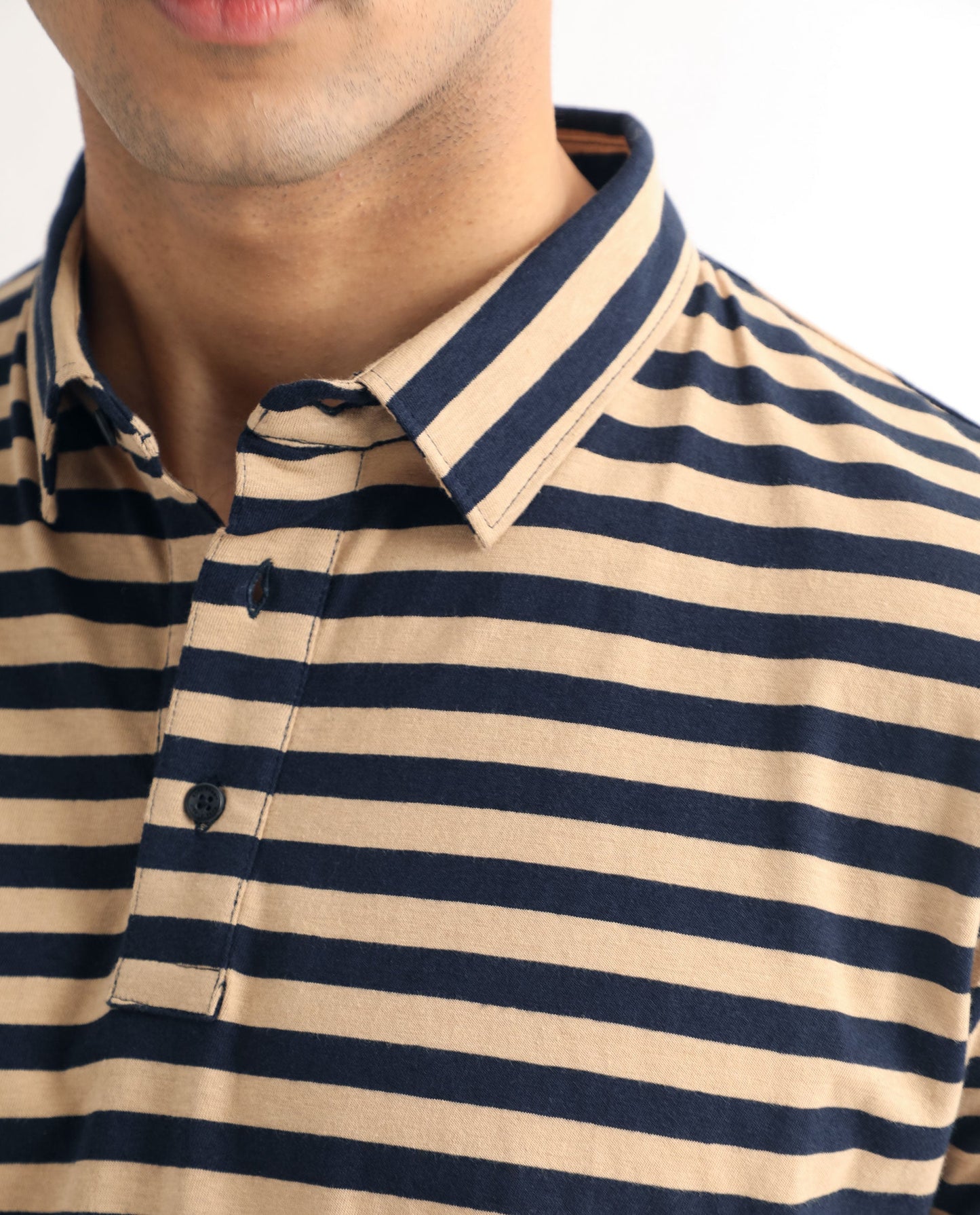 RARE RABBIT MEN'S CROSSINGS NAVY POLO SHORT SLEEVES COTTON FABRIC SOLID PRINT