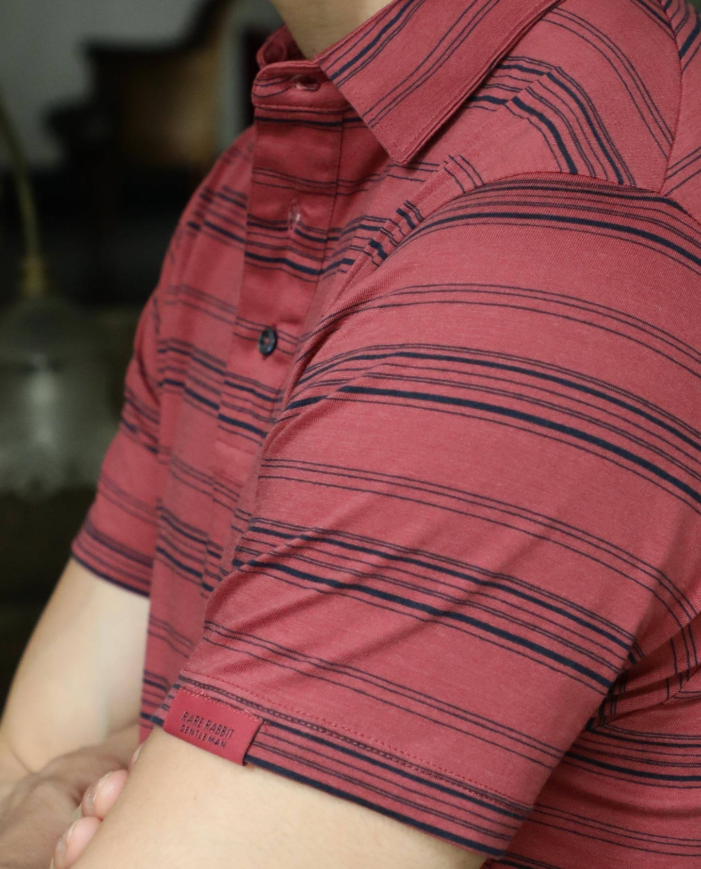 RARE RABBIT NEON PRIMARY MAROON POLO COTTON FABRIC SHORT SLEEVE COLLARED NECK SLIM FIT