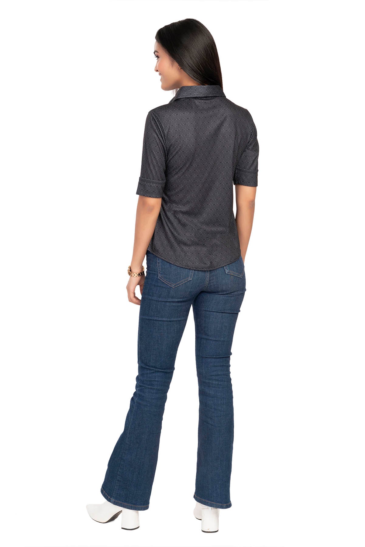 Black Geometric Pattern Shirtee