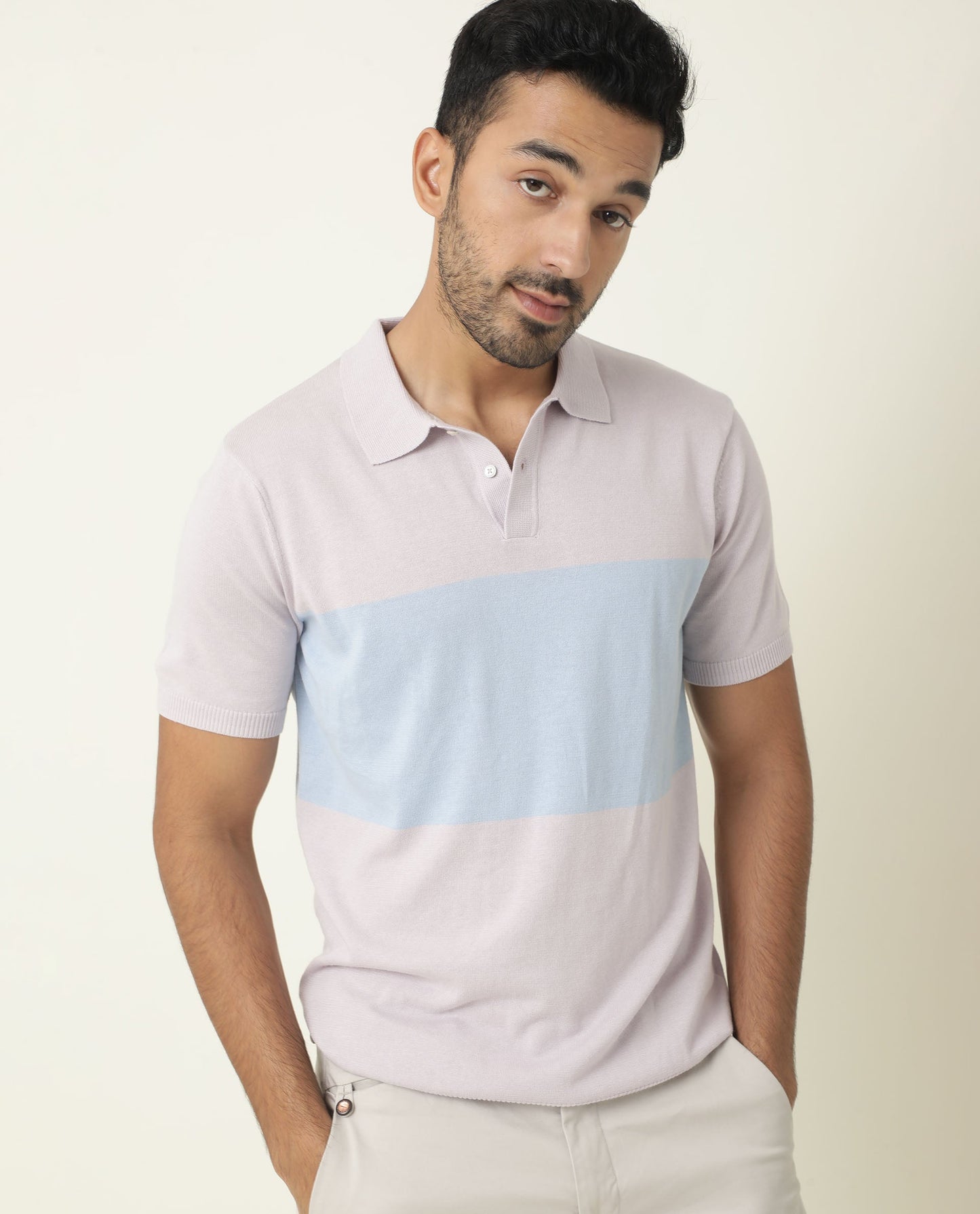 RARE RABBIT MENS ORIGIN PURPLE POLO COTTON FABRIC SLIM FIT COLLAR COLLAR Half Sleeve