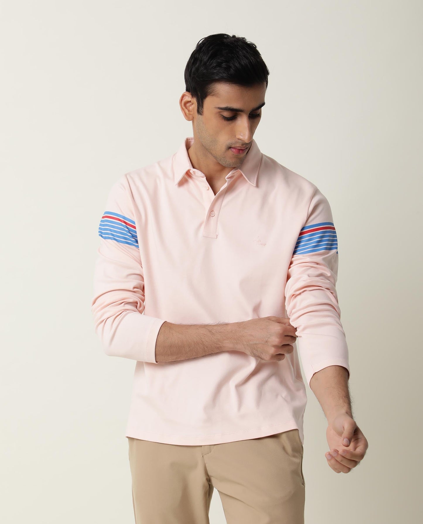 RARE RABBIT MENS LEON PINK POLO COTTON FABRIC SLIM FIT COLLAR COLLAR Short Sleeve