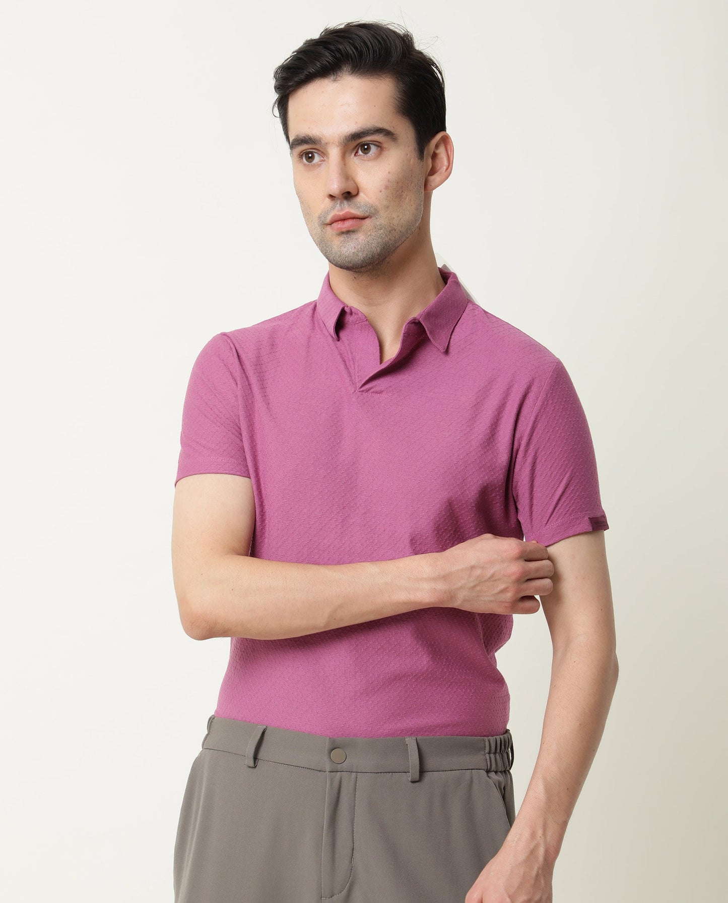 RARE RABBIT TENNA-2 LIGHT PURPLE POLO COTTON FABRIC SHORT SLEEVE POLO COLLAR SLIM FIT