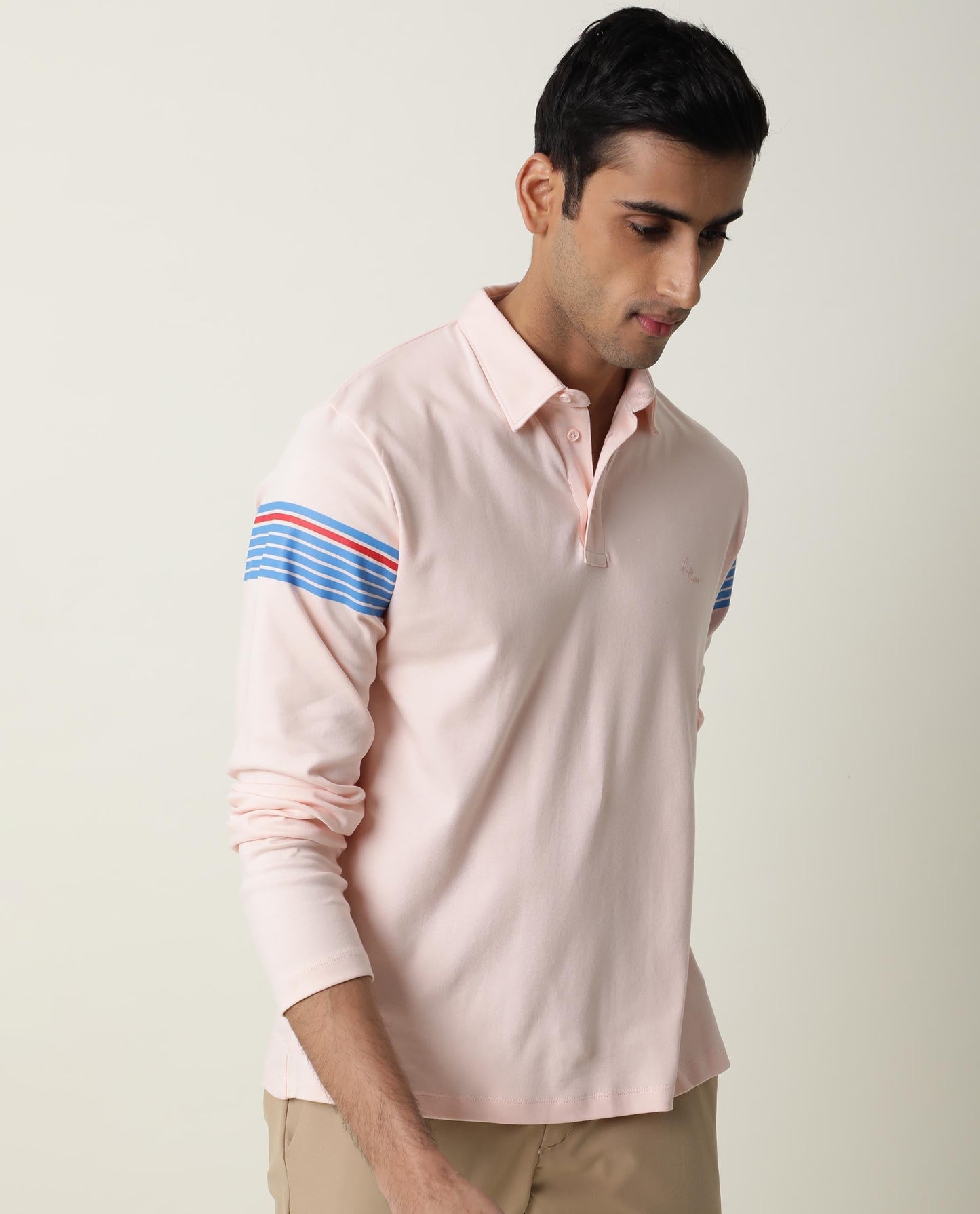 RARE RABBIT MENS LEON PINK POLO COTTON FABRIC SLIM FIT COLLAR COLLAR Short Sleeve