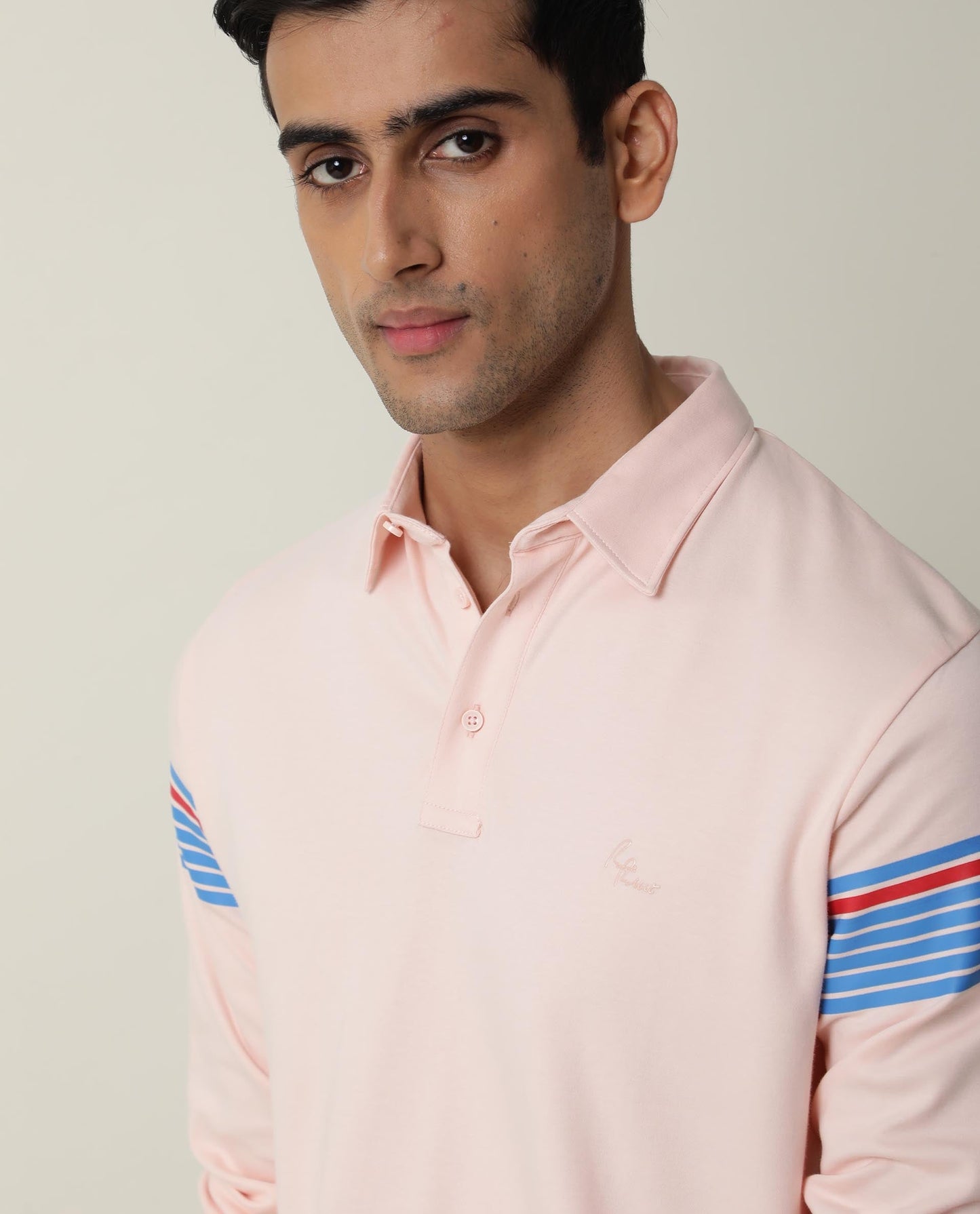 RARE RABBIT MENS LEON PINK POLO COTTON FABRIC SLIM FIT COLLAR COLLAR Short Sleeve