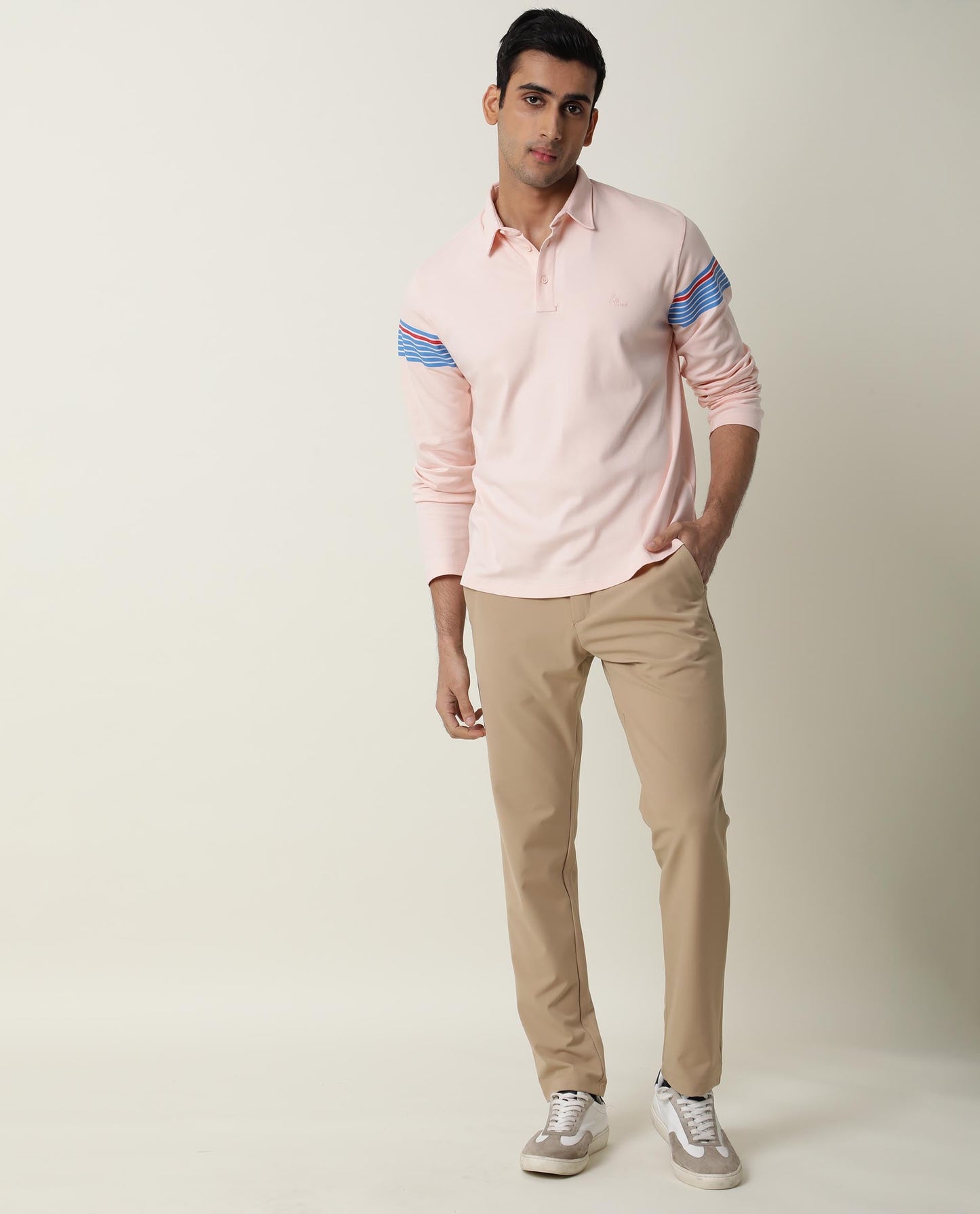 RARE RABBIT MENS LEON PINK POLO COTTON FABRIC SLIM FIT COLLAR COLLAR Short Sleeve