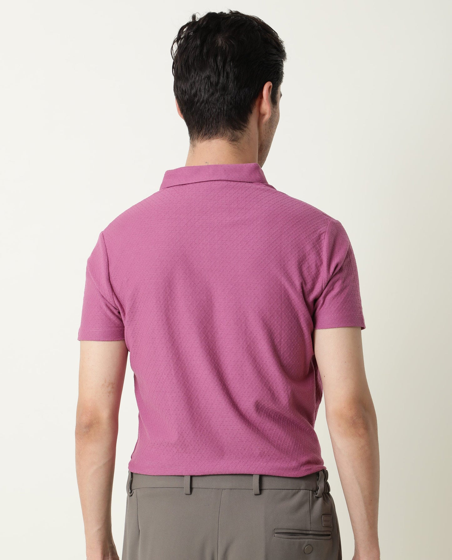 RARE RABBIT TENNA-2 LIGHT PURPLE POLO COTTON FABRIC SHORT SLEEVE POLO COLLAR SLIM FIT