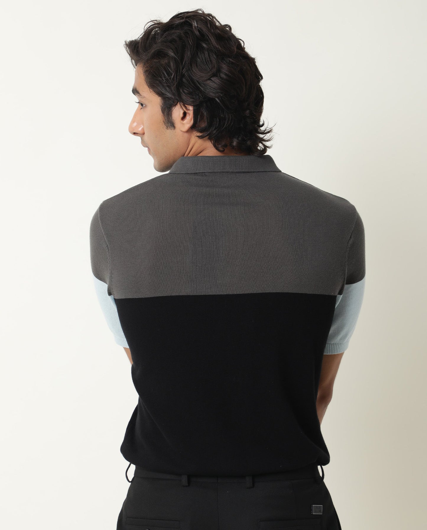 RARE RABBIT MENS TRIBLO BLACK POLO COTTON FABRIC SLIM FIT COLLAR COLLAR Half Sleeve