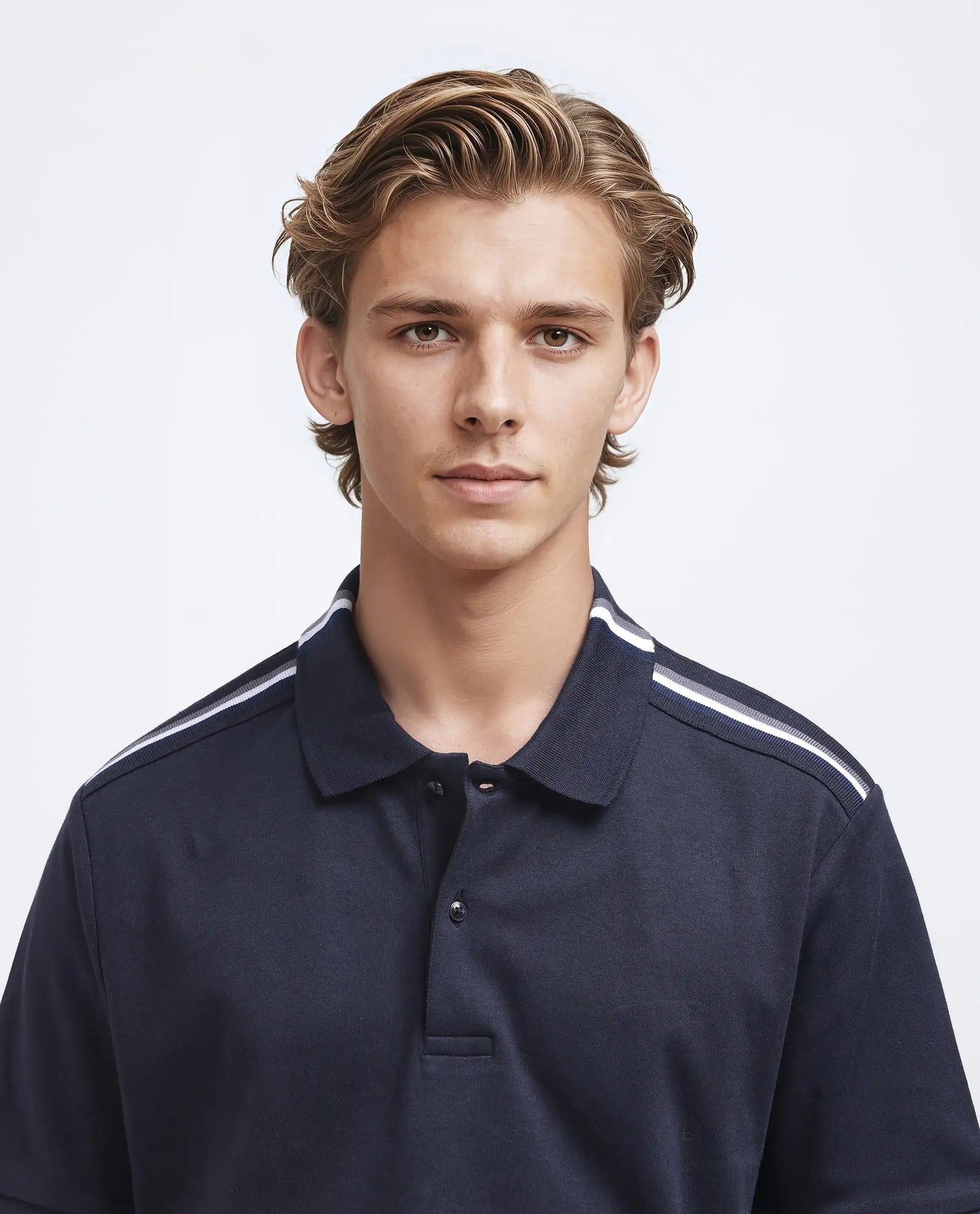 Rare Rabbit Men Loui Black Cotton Fabric Striped Short Sleeve and Collar Neck Plain Polo