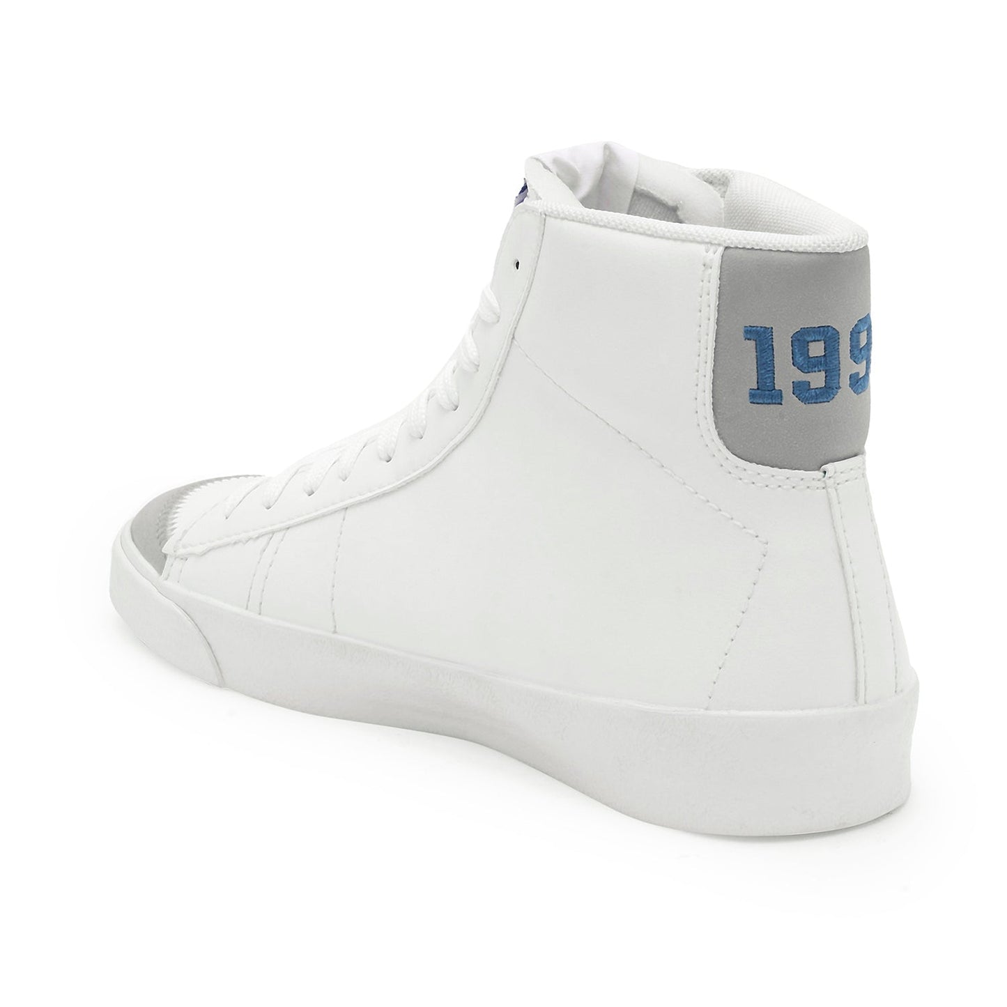White/Blue Vulcanised Casual Shoes For Men | Soft Cushioned Insole, Slip-ResisTance, Dynamic Feet Support, Arch Support & Shock Absorption