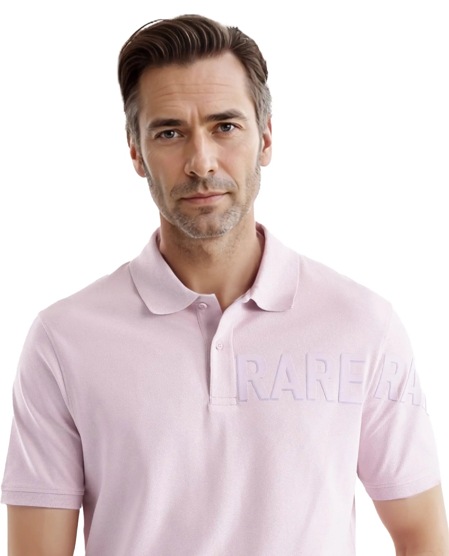 Rare Rabbit Men Taro Pink Cotton Blend Short Sleeve Regular Fit Regular Collared Plain Polo