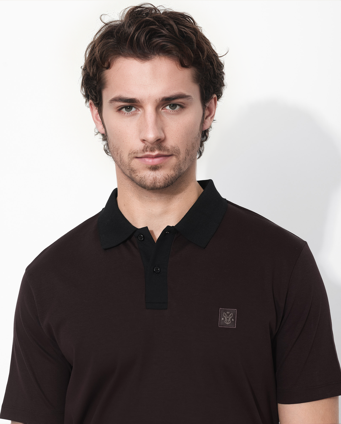 Rare Rabbit Men's Trex Maroon Cotton Fabric Short Sleeves Collared Neck Plain Knit Polo