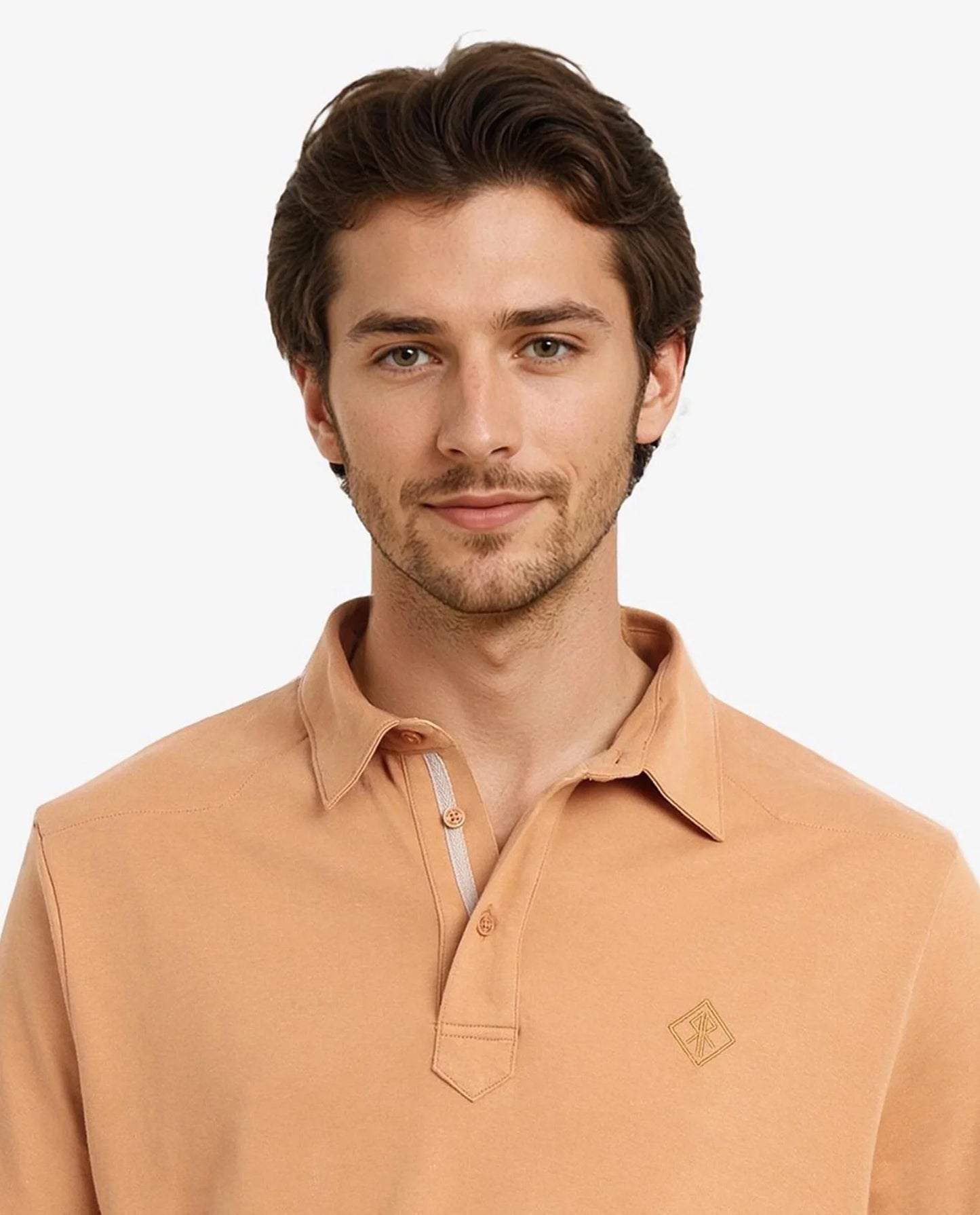 Rare Rabbit Men Calix Mustard Short Sleeve Collared Neck Plain Embroidered Logo Polo