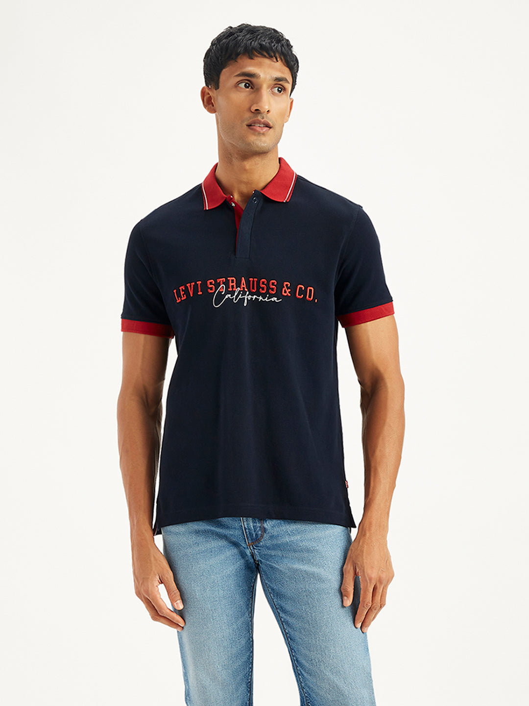 Men's Embroidered Slim Fit Polo T-Shirt
