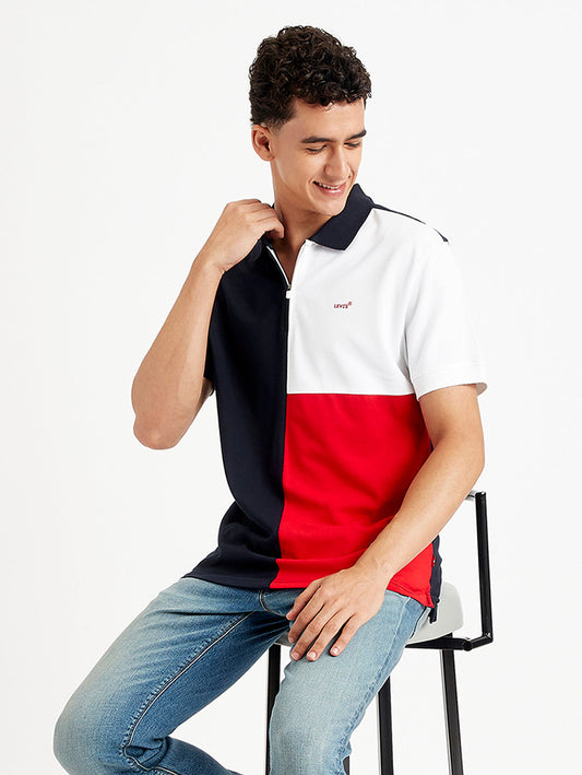 Men's Colorblock Slim Fit Polo T-Shirt