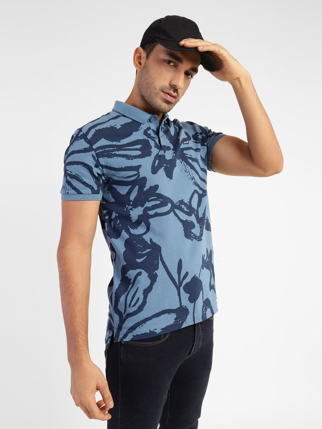 Men's Abstract Print Polo T-shirt