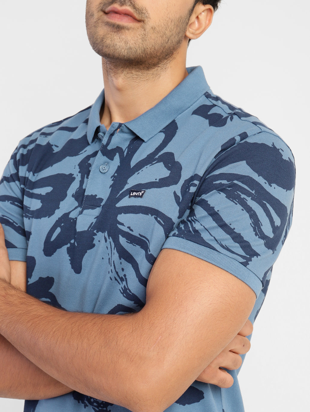 Men's Abstract Print Polo T-shirt
